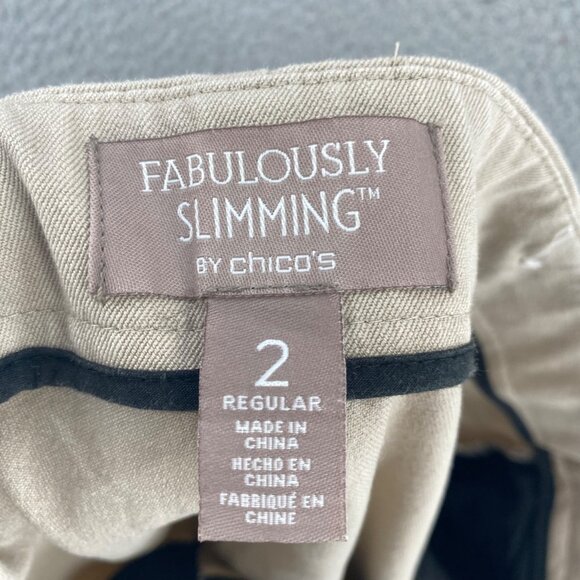 Chicos Pants Womens 2 US 12 Beige Fabulously Slimming Twill Stretch Skinny Leg - Picture 5 of 12